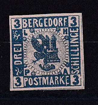 Altdeutschl. Bergedorf  Nr 4 Ohne Gummierung (*)