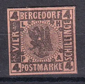 Altdeutschl. Bergedorf  Nr 5 Ohne Gummierung (*)