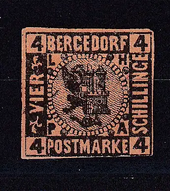 Altdeutschl. Bergedorf  Nr 5 Ohne Gummierung (*)