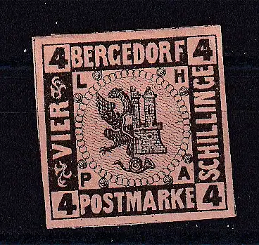 Altdeutschl. Bergedorf  Nr 5 Ohne Gummierung (*)