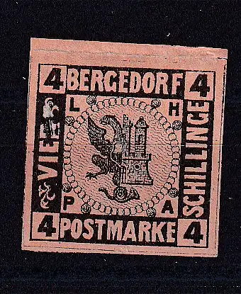 Altdeutschl. Bergedorf  Nr 5 Ohne Gummierung (*)
