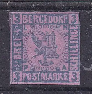 Altdeutschl. Bergedorf  Nr 4 Ohne Gummierung (*)