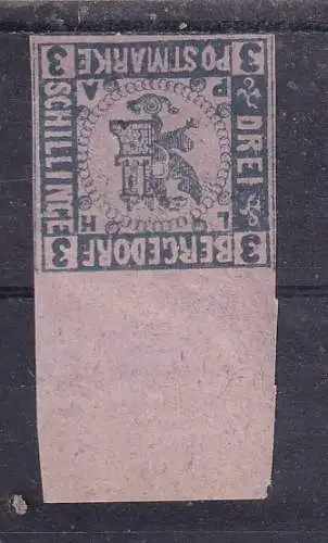 Altdeutschl. Bergedorf  Nr 4 Ohne Gummierung (*)