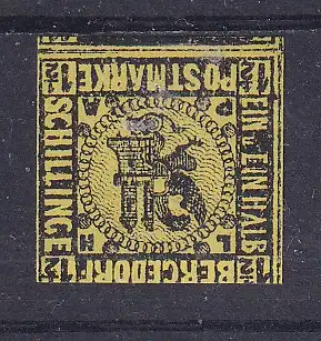 Altdeutschl. Bergedorf  Nr 2 Ohne Gummierung (*)