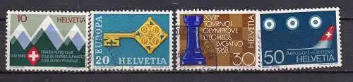 Schweiz  Nr 870/73 Gestempelt (Posten)