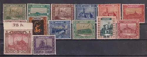 Saargebiet/Saarland  Nr 84/97 Falz / Gummimängel / *