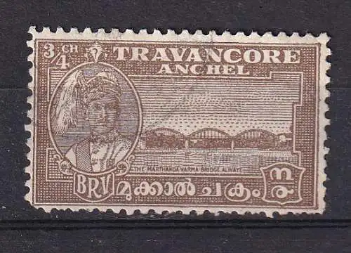 Ind. Vertr. Feudalst. Travancore  Nr 45 Gestempelt (Posten)