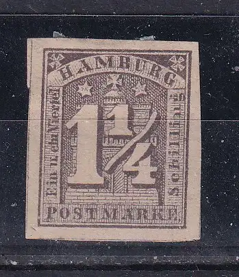 Altdeutschl. Hamburg  Nr 8 Ohne Gummierung (*)