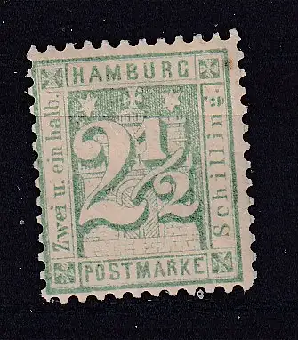 Altdeutschl. Hamburg  Nr 14 Falz / Gummimängel / *