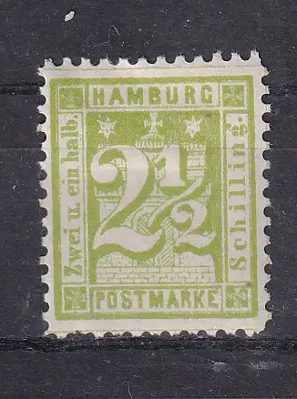 Altdeutschl. Hamburg  Nr 14 Falz / Gummimängel / *
