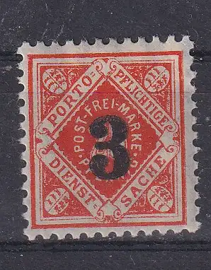 Altd. Württemberg Dienstmarken  Nr 184 Falz / Gummimängel / *