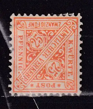 Altd. Württemberg Dienstmarken  Nr 210 Falz / Gummimängel / *