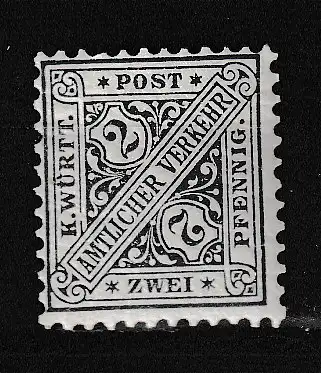 Altd. Württemberg Dienstmarken  Nr 227 Falz / Gummimängel / *