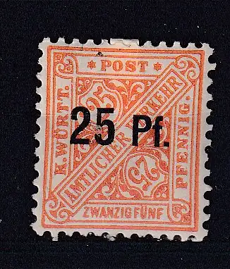 Altd. Württemberg Dienstmarken  Nr 240 Falz / Gummimängel / *