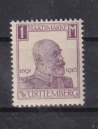 Altd. Württemberg Dienstmarken  Nr 250 Falz / Gummimängel / *