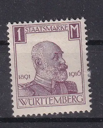 Altd. Württemberg Dienstmarken  Nr 250 Falz / Gummimängel / *