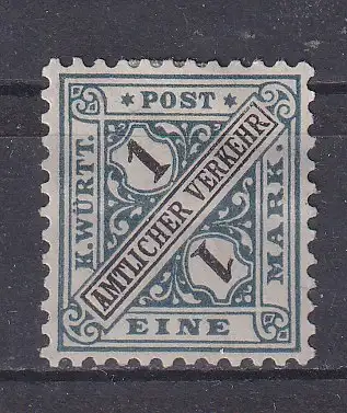 Altd. Württemberg Dienstmarken  Nr 254 Falz / Gummimängel / *