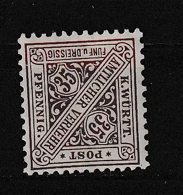 Altd. Württemberg Dienstmarken  Nr 256 Falz / Gummimängel / *