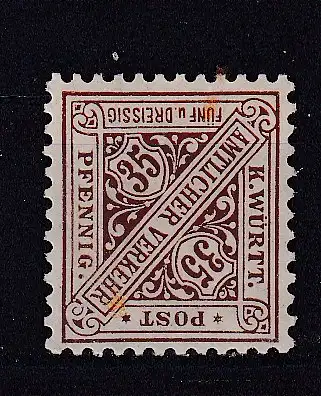 Altd. Württemberg Dienstmarken  Nr 256 Falz / Gummimängel / *