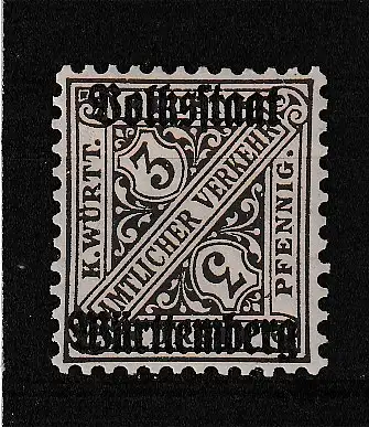 Altd. Württemberg Dienstmarken  Nr 259 Falz / Gummimängel / *