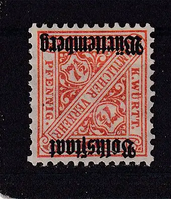 Altd. Württemberg Dienstmarken  Nr 261 Falz / Gummimängel / *