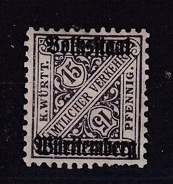 Altd. Württemberg Dienstmarken  Nr 263 Falz / Gummimängel / *