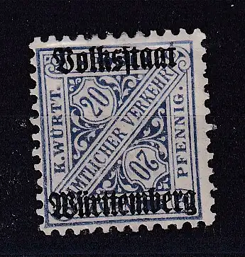 Altd. Württemberg Dienstmarken  Nr 264 Falz / Gummimängel / *