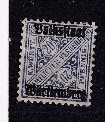 Altd. Württemberg Dienstmarken  Nr 264 Falz / Gummimängel / *