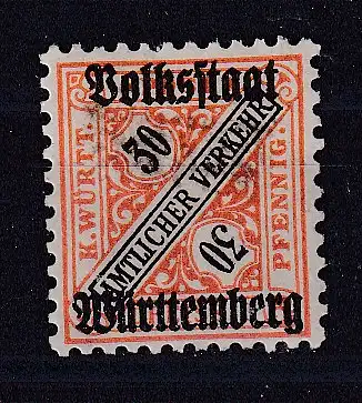 Altd. Württemberg Dienstmarken  Nr 266 Falz / Gummimängel / *