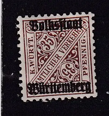 Altd. Württemberg Dienstmarken  Nr 267 Falz / Gummimängel / *