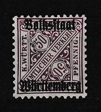 Altd. Württemberg Dienstmarken  Nr 269 Falz / Gummimängel / *