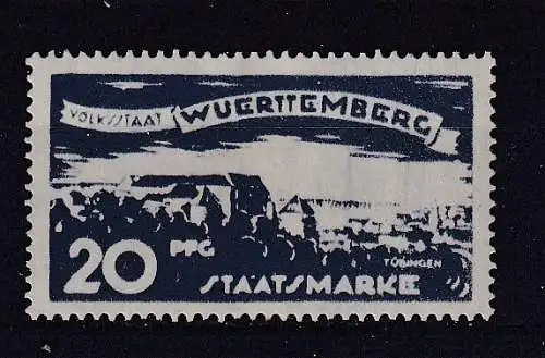 Altd. Württemberg Dienstmarken  Nr 274 Falz / Gummimängel / *