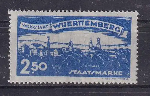 Altd. Württemberg Dienstmarken  Nr 280 Falz / Gummimängel / *