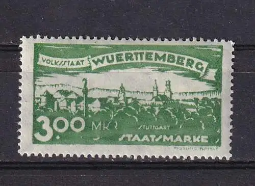 Altd. Württemberg Dienstmarken  Nr 281 Falz / Gummimängel / *