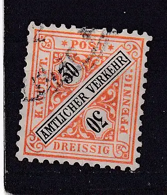 Altd. Württemberg Dienstmarken  Nr 233 Gestempelt (Posten)