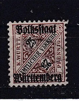 Altd. Württemberg Dienstmarken  Nr 265 Gestempelt (Posten)