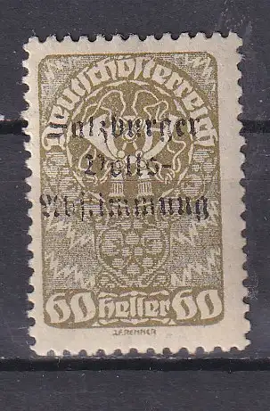 Österreich  Nr Lokalausgabe Salzburg Volksabstimmung Falz / Gummimängel / *