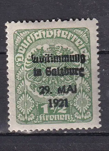 Österreich  Nr Lokalausgabe Salzburg Volksabstimmung Falz / Gummimängel / *