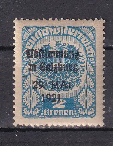 Österreich  Nr Lokalausgabe Salzburg Volksabstimmung Falz / Gummimängel / *