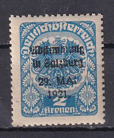 Österreich  Nr Lokalausgabe Salzburg Volksabstimmung Falz / Gummimängel / *