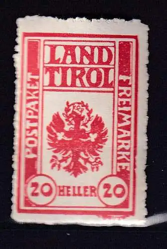 Österreich  Nr Paketkontrollkarte Land Tirol Falz / Gummimängel / *