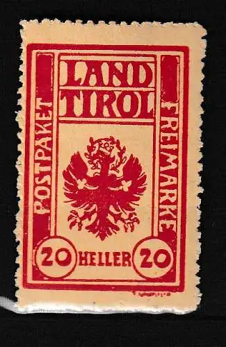 Österreich  Nr Paketkontrollkarte Land Tirol Falz / Gummimängel / *