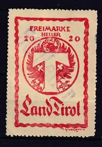 Österreich  Nr Paketkontrollkarte Land Tirol Falz / Gummimängel / *