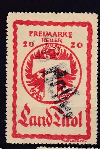 Österreich  Nr Paketkontrollkarte Land Tirol Ohne Gummierung (*)