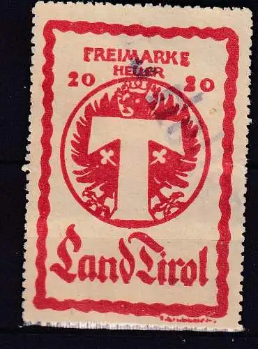 Österreich  Nr Paketkontrollkarte Land Tirol Ohne Gummierung (*)