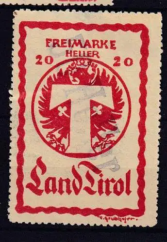 Österreich  Nr Paketkontrollkarte Land Tirol Ohne Gummierung (*)