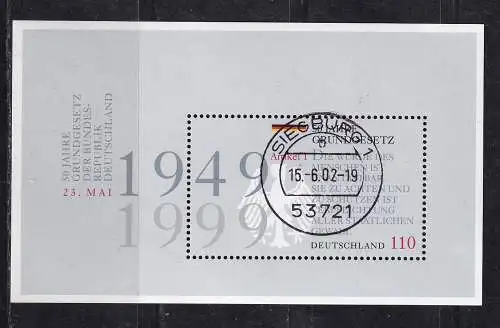 Bundesrep. Deutschland  Nr Block 48 Gestempelt (Posten)