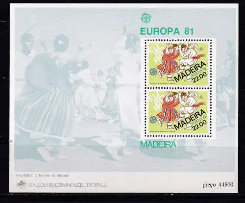 Portugal Madeira  Nr Block 2 Postfrisch / **