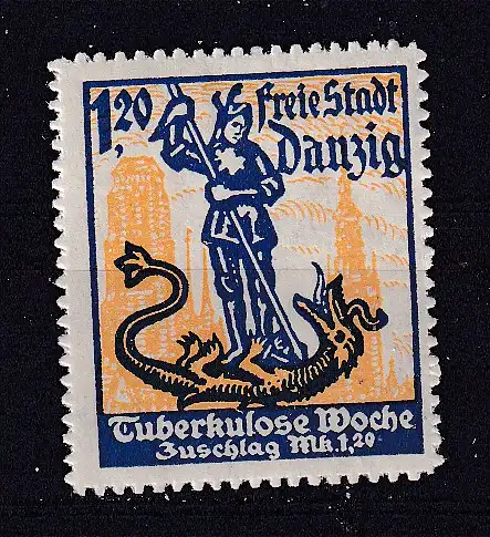 Freie Stadt Danzig  Nr 92 Falz / Gummimängel / *