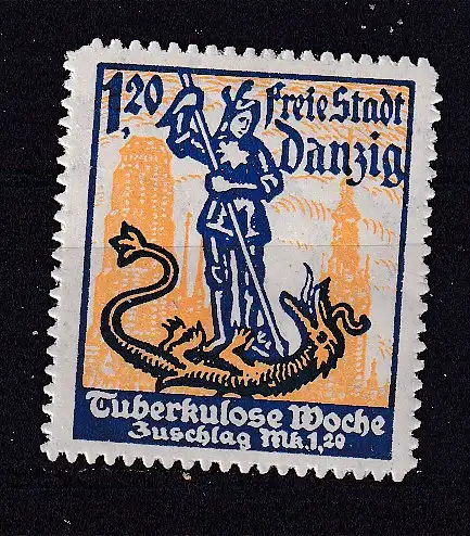 Freie Stadt Danzig  Nr 92 Falz / Gummimängel / *